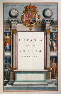 Hispania quae est Europae (Espanja), kirja XVII, nimisivu IX osa, Atlas Maior, kirjoittanut Joan Blaeu (1596-1673), kuparikaiverrus, 57,5x39 cm, Amsterdam
