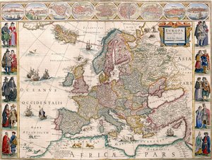 Euroopan kartta Blaeun atlaksesta tekijältä Joan Blaeu