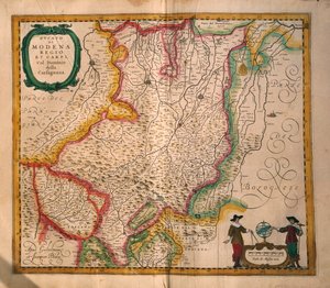 Modenan kartta Theatrum civitatum et admirandorum Italiaesta, kirjoittanut Joan Blaeu, kaiverrus tekijältä Joan Blaeu