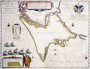 Tabula Magellanica : Magellanin salmen kartta tekijältä Joan Blaeu