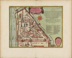 Moskovan Kremlin kartta 1500-luvulta (Castellum Urbis Moskvae), n. 1600 (kaiverrus ja akvarelli) tekijältä Joan Blaeu