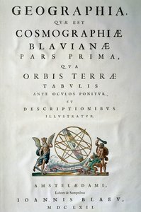 Joan Blaeun (1596-1673) Atlas maiorin I osan nimisivu, kuparikaiverrus, Amsterdam tekijältä Joan Blaeu