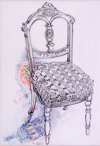 Muotokuva tuolistani, 2000, kynä