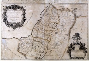 Palestiinan historiallinen maantieteellinen kartta. Janssonin atlas