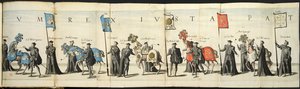 Hautajaiskulkue Antwerpenissä keisari Kaarle V:n kuoleman yhteydessä, 1558, 1559.