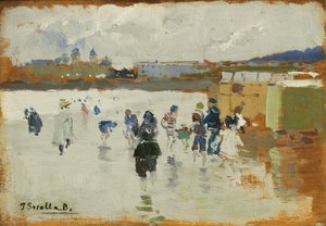 La Concha Beach, San Sebastian, 1906 tekijältä Joaquín Sorolla