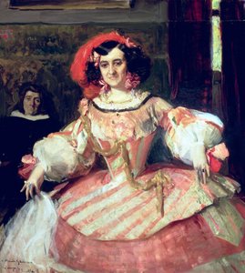 Maria Guerreron muotokuva, näyttelijä ja Teatro Espanolin ohjaaja Madridissa tekijältä Joaquín Sorolla