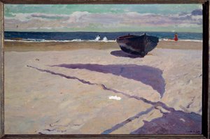 Joaquin Sorolla y Bastidan (1862-1923) maalaus Veneen varjo 1903 Madrid, Sorolla-museo tekijältä Joaquín Sorolla