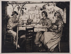 Una Trattoria, 1928 (etsaus ja kuivakärki)