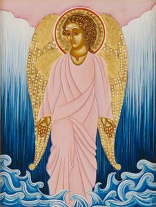 Gabriel, veden enkeli, 2004 (munatempera ja 24k kultaa puulle).