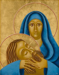 Pieta, 2004 (munatempera ja 24k kultaa puulle)