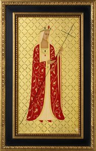 Saint Helena, 2014 (munatempera ja 24k kultaa puulle). tekijältä Jodi Simmons