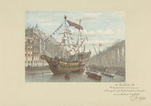 Herengrachtin koristeet huhtikuun 1887 juhlien yhteydessä tekijältä Johan Adolph Rust