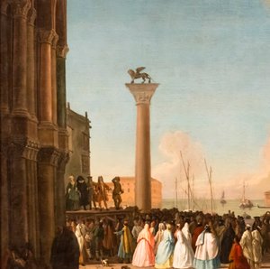 Näkymä Piazzettaan, Venetsia, n. 1730-35 (Öljy kankaalle) tekijältä Johan Anton Richter