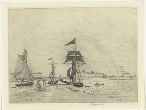 Honfleurin laituri tekijältä Johan Barthold Jongkind
