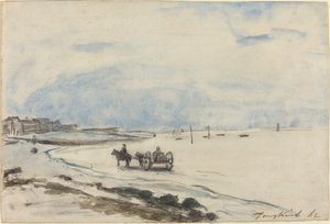 Kärry rannalla Etretatissa tekijältä Johan Barthold Jongkind