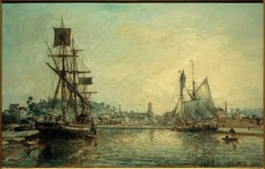 Der Hafen von Honfleur tekijältä Johan Barthold Jongkind
