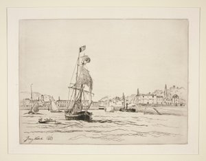 Sisäänkäynti Honfleurin satamaan tekijältä Johan Barthold Jongkind
