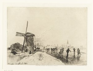 Näkymä Maassluisiin Vue de la ville de Maaslins (Hollanti) (sarjan nimi) tekijältä Johan Barthold Jongkind