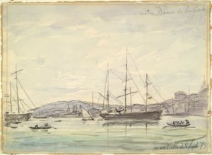 Harbour Scene, Marseille tekijältä Johan Barthold Jongkind