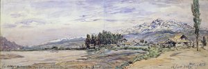 Lunta vuorilla Grenoblessa, 12. ja 13. syyskuuta 1882 (guassi) tekijältä Johan Barthold Jongkind
