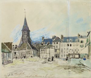 Sainte-Catherinen kirkko, Honfleur, 1864 tekijältä Johan Barthold Jongkind