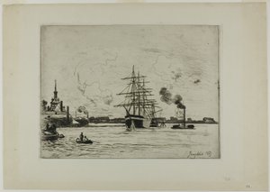 Rotterdamin vanha satama tekijältä Johan Barthold Jongkind