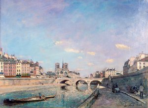 Seine ja Notre-Dame Pariisissa, 1864.