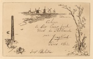 Nimilehti (Kuuden etsauksen muistikirjan nimi) tekijältä Johan Barthold Jongkind