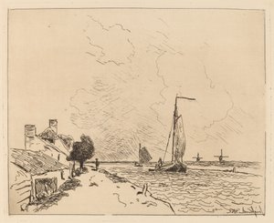 Kaksi venettä purjeessa tekijältä Johan Barthold Jongkind