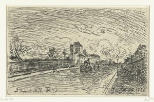 Cochinin sairaalan uloskäynti (Faubourg Saint-Jacques, Pariisi) tekijältä Johan Barthold Jongkind