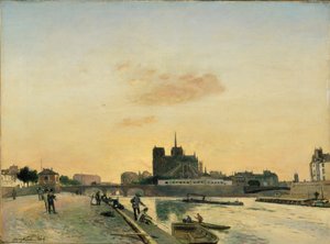 Näkymä Notre-Damelle, Pariisi, 1864 tekijältä Johan Barthold Jongkind