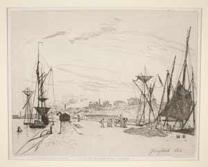 Näkymä satamasta rautatielle? Honfleur (näkymä satamaan Honfleurin rautatieltä) tekijältä Johan Barthold Jongkind