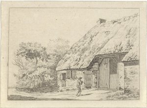 Mies lapion kanssa maatilalla tekijältä Johan Christiaan Willem Safft