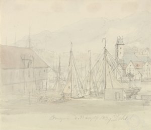 Bergenin satama tekijältä Johan Christian Dahl