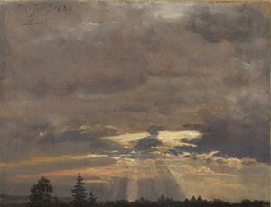 Pilvi tutkimus Auringonsäteiden kanssa tekijältä Johan Christian Dahl
