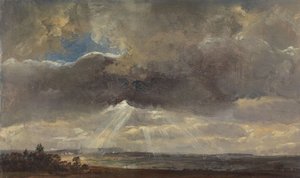 Pilviä ja auringonsäteitä Dresdenin lähellä sijaitsevan Windbergin yllä tekijältä Johan Christian Dahl