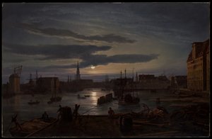 Kööpenhaminan satama kuutamossa tekijältä Johan Christian Dahl