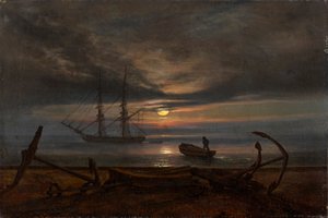 Tanskan rannikko kuutamossa tekijältä Johan Christian Dahl