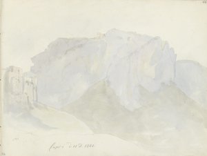 Monte Solaro nähtynä Caprin kaupungista tekijältä Johan Christian Dahl