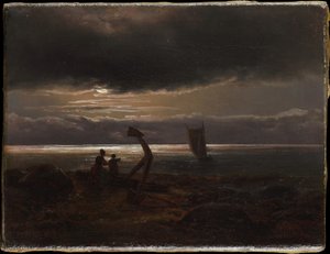 Äiti ja lapsi meren rannalla tekijältä Johan Christian Dahl