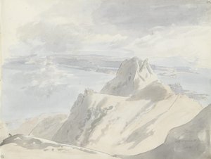 Näkymä Napolinlahdelle Monte Epomeolta, Ischia tekijältä Johan Christian Dahl