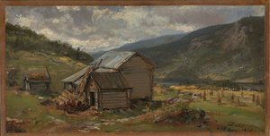 Näkymä Hjelleen Valdresissa tekijältä Johan Christian Dahl
