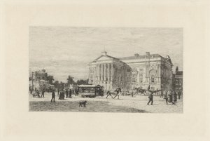 Näkymä Leidsepleinille Amsterdamissa tekijältä Johan Conrad Greive