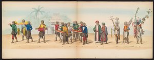 Delftin opiskelijoiden naamiaiset, 1857 (levy 7) Delftin opiskelijakunnan jäsenten pitämä pukukulkue 5. toukokuuta 1857, ja se kuvaa Djokjokartan sulttaanin Garebeg-kulkuetta ja Hollannin tyypillisimpiä tyyppejä.
