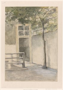 Näkymä sisäpihalle taiteilijan ateljeesta Kazernestraatissa Haagissa tekijältä Johan Hendrik Weissenbruch (signed by artist)
