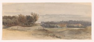 Panoraamamaisema tekijältä Johan Hendrik Weissenbruch (signed by artist)