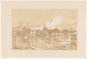 Satamanäkymä Rotterdamissa tekijältä Johan Hendrik van Mastenbroek (signed by artist)