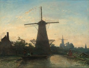 Myllyt lähellä Rotterdam tekijältä Johan Jongkind