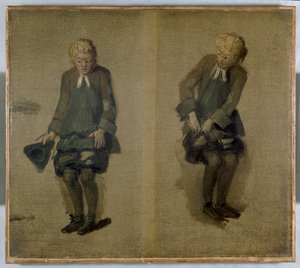 Kaksi luonnosta David Garrickin hahmosta, 1700-luku tekijältä Johan Joseph Zoffany